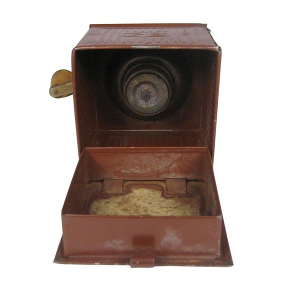 PB Vintage Coffee Grinder Metal Made in Italy Manual Hand Crank Brown - Picture 9 of 12